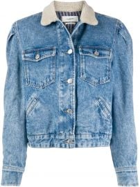 Isabel Marant   toile Nolinea shearling-collar denim jacket Nolinea shearling-collar denim jacket at Farfetch